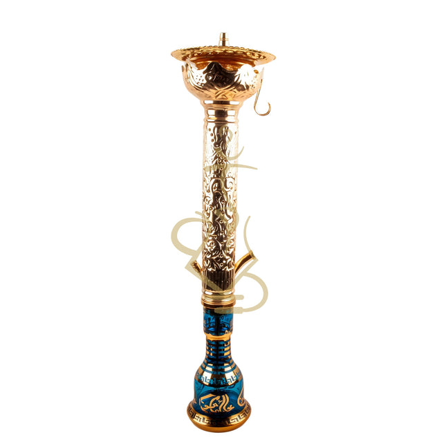 Top half of Khalil Mamoon Ice Dana Gold Hookah, intricate gold craftsmanship