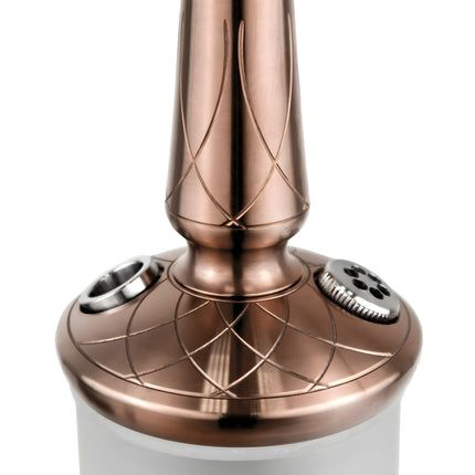 Top close-up of the Hoob Go On Bronze Hookah stem with sleek bronze finish
