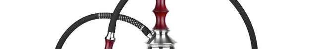 Full view of Japona Satori Cherry hookah with stainless steel and wood
