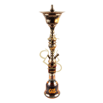 Complete View of Khalil Mamoon 1566 Oxide Mismatch Hookah Showing Entire Assembly