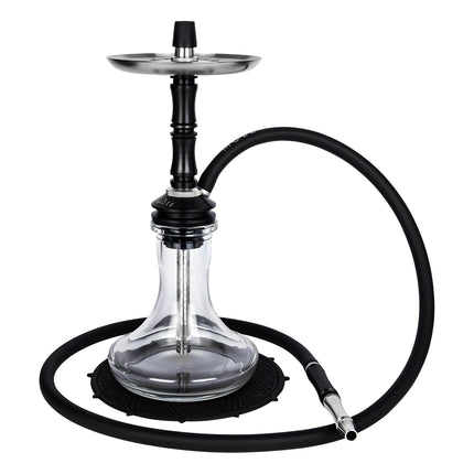 Moze Silicone Hose Black Attached to Hookah - Premium Soft-Touch, Flexible Shisha Hose