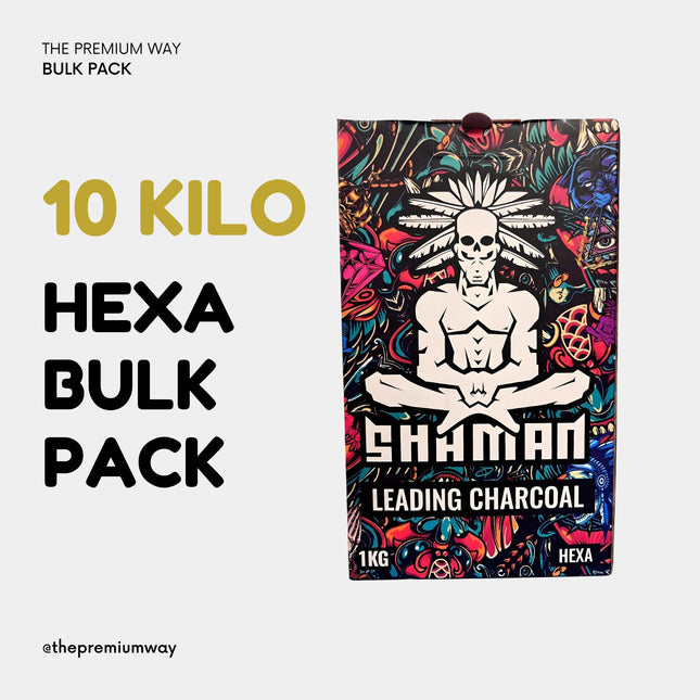 Shaman Hexa Charcoal - 10KG Premium Coconut Shell Pack for Enhanced Hookah Sessions