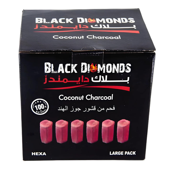 Front view of Black Diamonds Coconut Charcoal box for Shisha