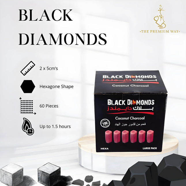Side view of Black Diamonds Coconut Charcoal box for Shisha