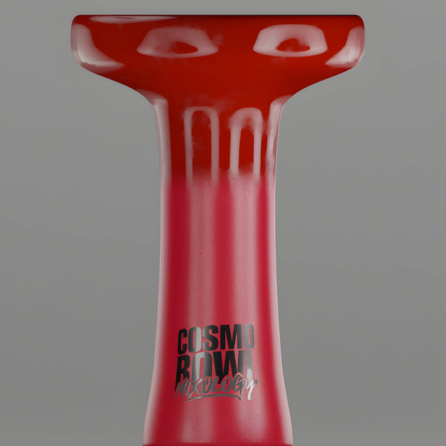 Full view of the Cosmo Mixology Phunnel Bowl in vibrant red showing its design and structure