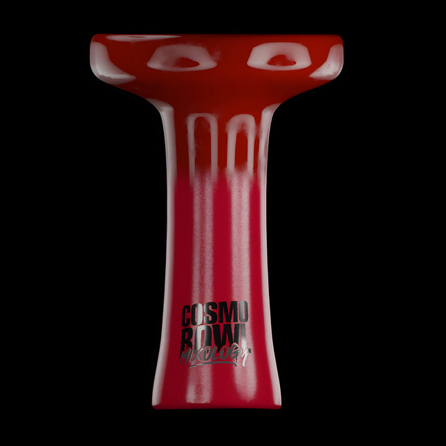 Side view of the Cosmo Mixology Phunnel Bowl in vibrant red with a glossy finish