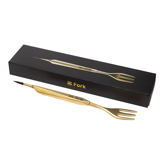 Blade Hookah Gold Fork Blade in Closed Black Box - Perfect Gift
