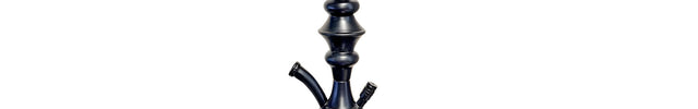 Front view of the Khalil Mamoon Black Shareef 80cm Hookah showcasing its full black finish and traditional Egyptian design.