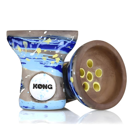 Turkish Boy Blue Hookah Bowl - Front View showcasing the handcrafted design.