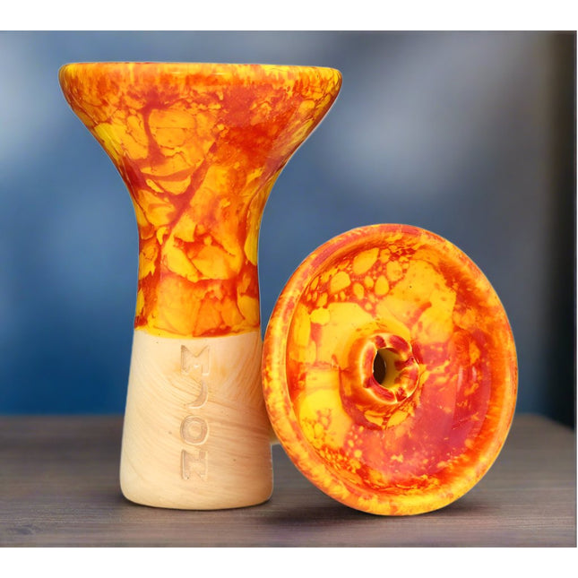 Moon - Moon Killer Marble Orange-Red Phnnel Hookah Bowl - The Premium Way