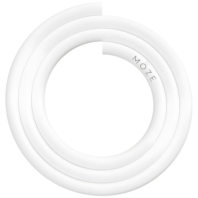 Moze Silicone Hose White Coiled - Soft-Touch, Flexible Hookah Hose