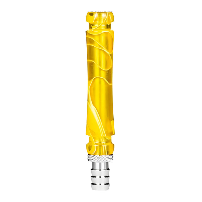 Detailed View of Moze Wavy Yellow Hookah Mouthpiece - Vibrant and Robust by The Premium Way