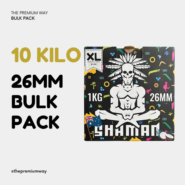 Shaman 26mm Charcoal 10KG Bulk Pack - Premium Coconut Charcoal for Hookah